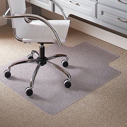 ES Robbins Chair Mat for Low Pile Carpet- Rectangle with Lip, Vinyl 36" x 48", Clear (128053) - size: 36" x 48", style: Lip (20 x 10)