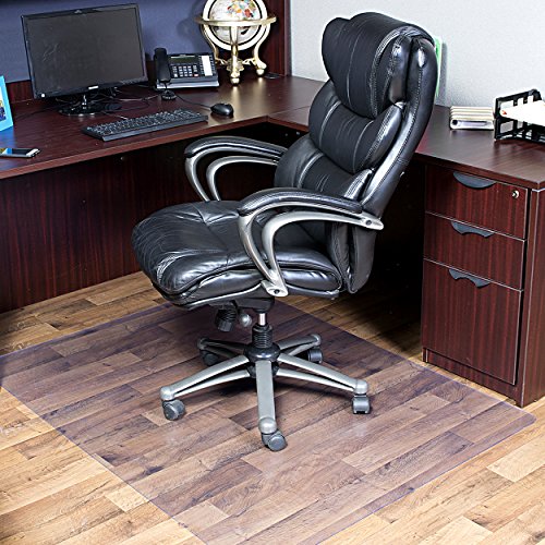 Dimex Clear Office Chair Mat for Hard Floors – 46" x 60" Rectangle Vinyl Floor Protector for Wood, Tile, Vinyl & Laminate, Smooth Glide - size: 46" X 60"