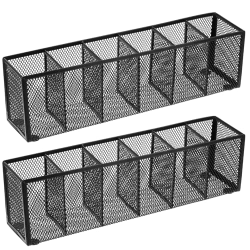 2 Pcs Mesh Desk Organizer Metal Mesh Pen Holder Desktop Stationery Pencil Caddy Organizer Basket