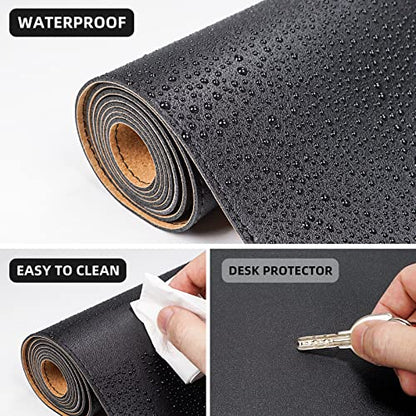 AFIING Large Desk Mat, 47" x 17", Black - color: Black, size: 47" x 17"