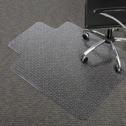 Staples Office Chair Mat, Clear, 53x45 Inch, Low-Pile Carpet, with Lip | Extended under-desk coverage and smooth glide for carpeted office floors. - size: 1 Count (Pack of 1), style: Low-Pile