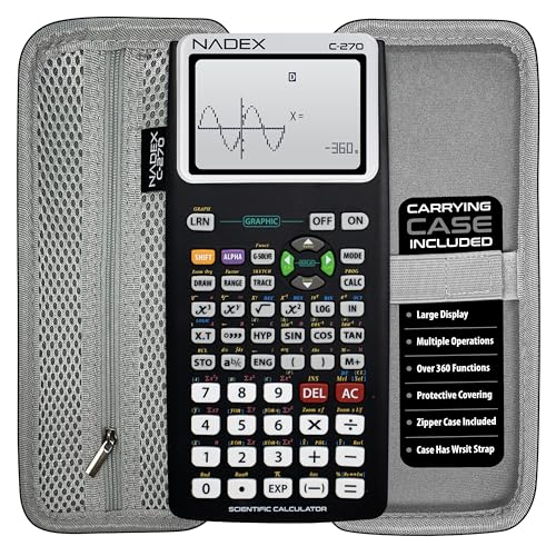 Scientific Calculator with Graphing, Includes Carrying Case, for College and High School Students, Calculus, Algebra, Geometry, Trigonometry, Statistics, Physics, Chemistry, Black - color: Black