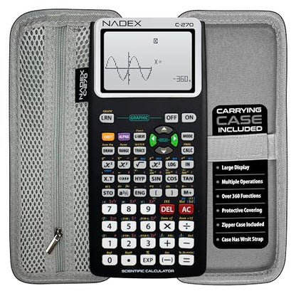 Scientific Calculator with Graphing, Includes Carrying Case, for College and High School Students, Calculus, Algebra, Geometry, Trigonometry, Statistics, Physics, Chemistry, Black - color: Black
