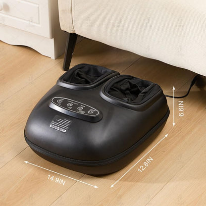 LINGTENG Foot Massager, Heated Foot Massager (Graphite Black) | Foot Massage with 3 Modes, 3 Intensity Levels, 15-Min Timer, Birthday Gifts for Women Men, Anniversal Gifts, Size up to 13" - color: Dark Black