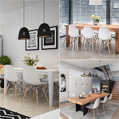 Furmax Modern Style Dining Chair Mid Century Modern DSW Chair, Shell Lounge Plastic Chair for Kitchen, Dining, Bedroom, Living Room Side Chairs Set of 4(White) - color: White