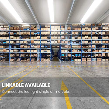 8FT LED Shop Lights 110W LED Garage Light, 5000K, 12000lm, 8 Foot Linear Strip Fixture, Surface and Suspend Mounting, for Warehouse, Workshop, Replace for Fluorescent Tube 2 Pack - size: 8FT