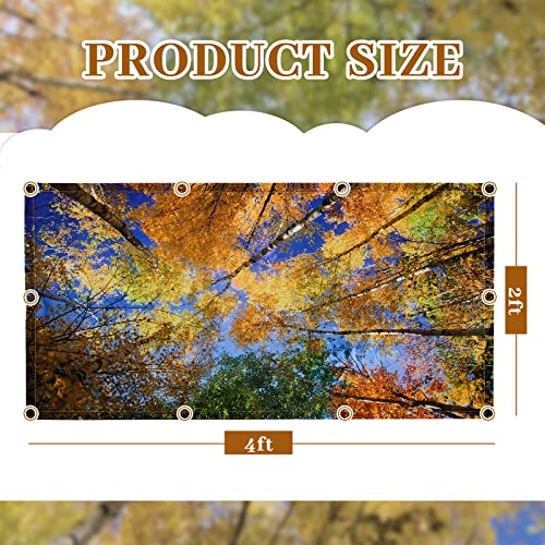 Patelai 4x2 Feet Light Covers for Classroom, Magnetic,Autumn | Sky Cloud Print for Office Decor, Drop Ceiling Compatible, 10 Magnets Included, Filters Harsh Fluorescent Lighting - style: Autumn