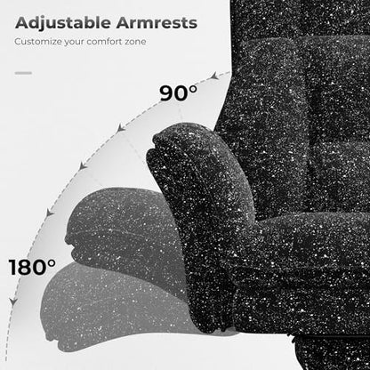 Big and Tall Office Chair, Flip Armrests for Pets & Cross Legged Sitting | Executive Ergonomic Computer Gaming Chair with Foot Rest, Wide Seat Reclining Desk Chair, Galaxy Black - color: Galaxy Black