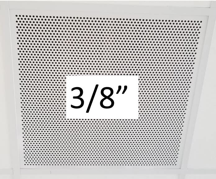 2'x2' White Plastic Perforated Tile with 3/8" Holes (2-Pack)