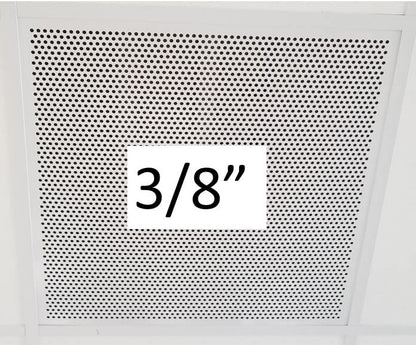 2'x2' White Plastic Perforated Tile with 3/8" Holes (2-Pack)
