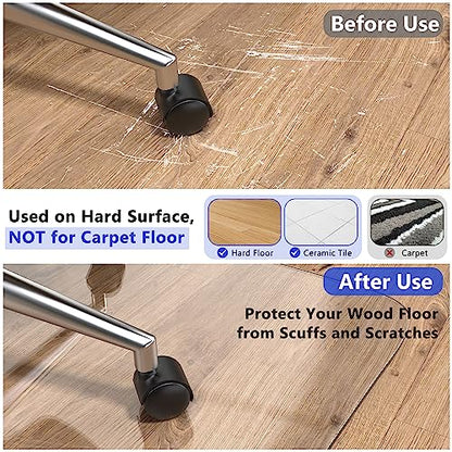 Large Office Chair Mat for Hardwood Floors, 48"×60" - size: 48" X 60" Rectangle (for Hard Floors)