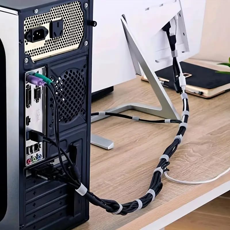 1 Pack Adjustable Cable Organizer Roll | 3m (118.1 inch) Reusable Wire Management Strap for Desktop and Electrical Cable Routing