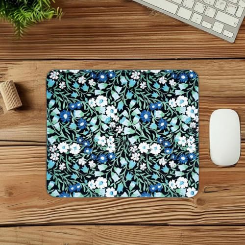 Mouse Pad for Desk with Stitched Edge, Premium Cute Washable Mouse Pads. Computer Mousepad with Non-Slip Rubber Base, Mousepads for Laptop, 9.25x7.75x0.12 inch (Midnight Vines) - color: Midnight Vines