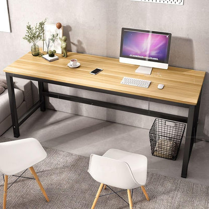 LAKIQ Rectangular Home Office Computer Desk, Manufactured Wood Top Narrow Writing Desk, Small Narrow Computer Table Workstation with Crossbeam, Without Chairs (Black-Black, 39.4" L x 11.8" W x 29" H) - color: Black-black, size: 39.4"L x 11.8"W x 29"H