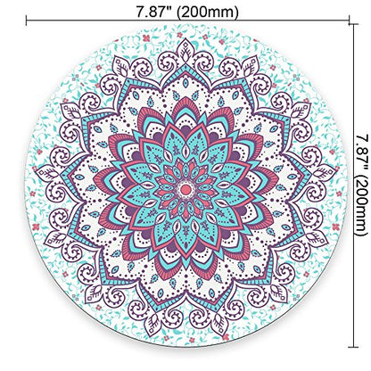 Islamic Style Pattern Mouse Pad,Abstract Round Ornament Circle Mandala Pattern Round Non-Slip Rubber Mouse Pad Mousepad Mat - color: Multi 11