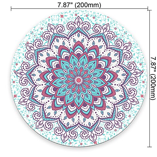 Islamic Style Pattern Mouse Pad,Abstract Round Ornament Circle Mandala Pattern Round Non-Slip Rubber Mouse Pad Mousepad Mat - color: Multi 11
