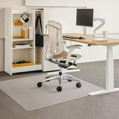 Chair Mat for Carpet – 30" x 48" Clear Plastic Office Floor Protector for Rolling Desk Chair on Low Pile Carpet, Easy Glide Computer Chair Mat (Rectangle, BPA-Free) - color: Flat-pile Carpets, size: 30'' x 48'' Rectangle