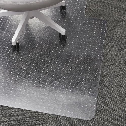 Staples Office Chair Mat, Clear, 53x45 Inch, Flat-Pile Carpet, with Lip | Extended under-desk coverage and smooth glide for carpeted office floors. - size: 45" x 53", style: Flat-Pile