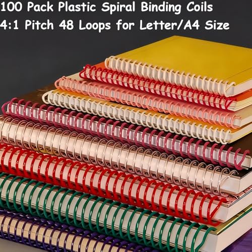 100 Pack Spiral Binding Coils, 4:1 Pitch, 3/4 Inch 170 Sheet Capacity - color: Black, size: 3/4 Inch (180 Sheet Capacity)