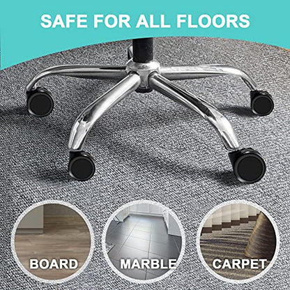 Replacement Office Chair Wheels, Caster Desk Chair Wheels, Rolling Wheels for Office Chair, Chair Rollers Casters, Chair Casters for Hardwood Floors, 5 Set Chair Casters Safe for All Floors. - style: Black