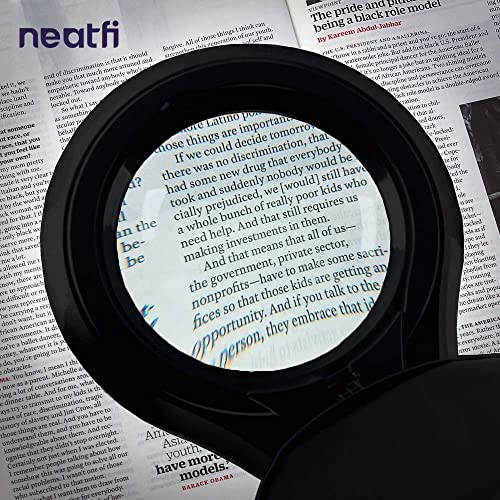 Neatfi LED Magnifying Lamp, 1200 Lumens, 5-Inch 8-Diopter Lens (Black) - color: Black, size: 8-Diopter