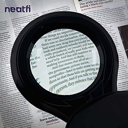 Neatfi LED Magnifying Lamp, 1200 Lumens, 5-Inch 8-Diopter Lens (Black) - color: Black, size: 8-Diopter