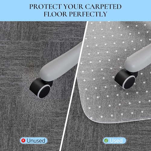 Office Chair Mat for Low Pile Carpet, 48” x 36” Transparent Office Desk Chair Mat for Carpeted Floors, Studded Carpet Floors Protector Mat for Home & Offices - color: Clear-enhanced Version, size: 36" x 48" Rectangular