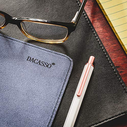 DACASSO Bonded Leather No Core Rollable Desk Mat/Pad - Luxury Leather Desk Blotter for Writing - Executive Desk Surface Protector - (Black, 32” x 15”)