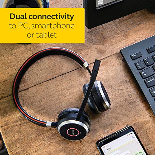 Jabra Evolve 65 UC Wireless Headset, Mono – Includes Link 370 USB Adapter – Bluetooth Headset with Industry-Leading Wireless Performance, Passive Noise Cancellation, All Day Battery - size: Single-ear, USB-A Dongle, style: All Platforms