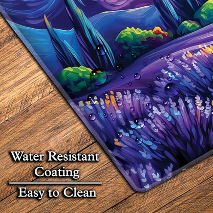 L&B Mercantile American Flag XXL Deskpad, Desk Mat for Computer Keyboard and Mouse – Patriotic USA Gaming Mousepad, Extra Long XL Mouse Pad for Laptop Office Desk. (Van Gogh Lavendar Field) - color: Van Gogh Lavendar Field