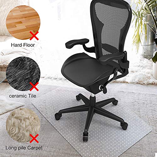 Azadx Chair Mat for Carpet 48"x 36" with Lip Chair Mat Thick and Sturdy | Office Chair Mat for Carpet Protector Floor Mat on Low Pile Carpets Easy Glide Rolling Desk Computer Chair Mat for Home - size: 36 x 48'' for carpet