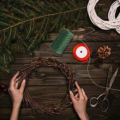 Syhood 673 Feet Floral Vine Bind Wire Rustic Craft Wire, Deep Green - color: Deep Green, size: 673 Feet