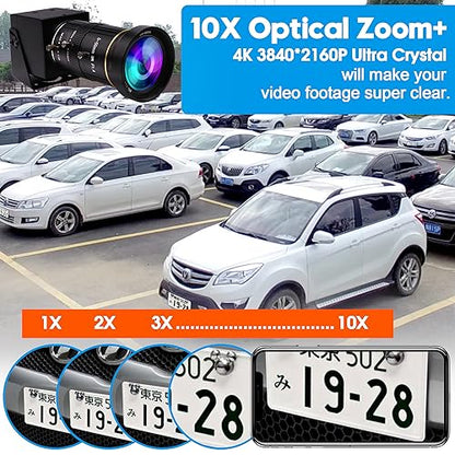 ELP 4K USB HDMI USB Camera Manual Zoom Webcam Variable Focus PC Camera Mini Close-up Camera for Computer H.264 Telescope USB Security Camera 8mp IMX415 Industrial CCTV Camera (5-50mm 10X Zoom Lens) - color: 5-50mm 10X zoom lens