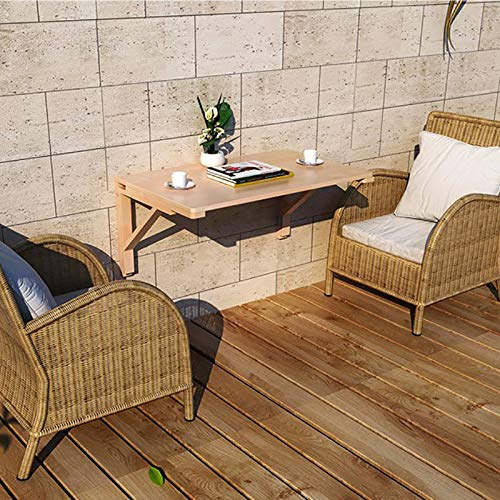 MM MELISEN Wood Folding Desk - Natural 29.5x19.6 Inch Wall Mount Fold-Down Table for Small Spaces. Perfect as a Kitchen prep spot, Craft Station, or Bedroom Desk. Easy Install, Sturdy, Folds Away - color: Wood, size: 75X50CM/30X20IN