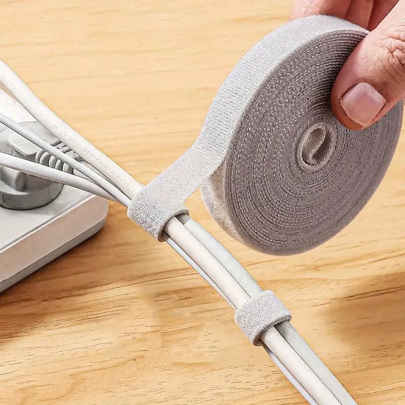 1 Pack Adjustable Cable Organizer Roll | 3m (118.1 inch) Reusable Wire Management Strap for Desktop and Electrical Cable Routing
