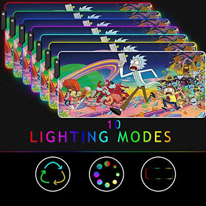 RGB Mouse Pad, Imegny Large Extended Soft Led Mouse Mat with Different Lighting Modes, 900 x 400mm / 35.4 * 15.7Inch - color: 90x40 Rgrikrun