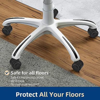 Office Chair Casters 2.5 Inch Silent Wheels for Hardwood Floors and Carpet, Heavy Duty With Standard Stem 7/16* 7/8(11mm*22mm), Set of 5