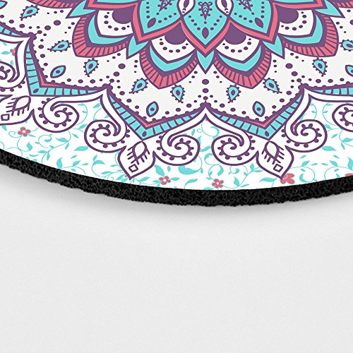 Islamic Style Pattern Mouse Pad,Abstract Round Ornament Circle Mandala Pattern Round Non-Slip Rubber Mouse Pad Mousepad Mat - color: Multi 11