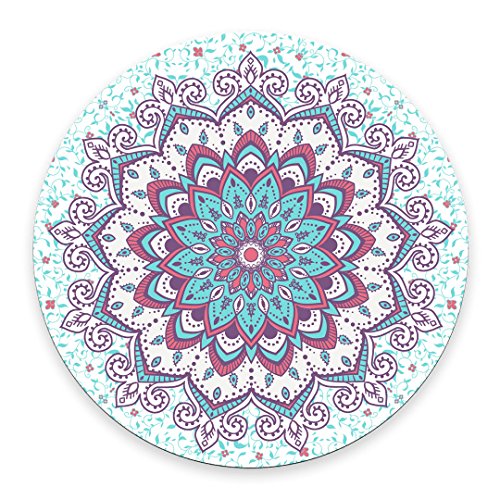 Islamic Style Pattern Mouse Pad,Abstract Round Ornament Circle Mandala Pattern Round Non-Slip Rubber Mouse Pad Mousepad Mat - color: Multi 11