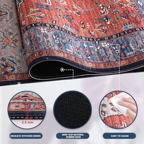 iLeadon Persian Rug Mouse Pad, Large Desk Mat for Keyboard and Mouse | Computer Desk Cover Mat with Smooth Lycra Surface, Mousepad with Non-Slip Base, Keyboard Mats for Women Office, Home - color: Terracotta Red