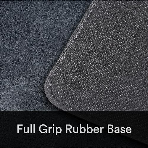 Premium Distressed Faux Vegan Leather Desk Mat | Multifunctional Desk Pad for Home Office | (Black/Grey, 12" x 36") | Hard-wearing distressed vegan leather, desk & mouse pad for writing, gaming, home office and everyday desk protection - color: Black/Grey