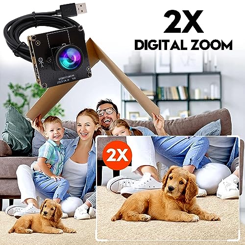 ELP 4K HDMI USB Camera - Wide Angle, 2X Digital Zoom, H.265, 8MP, UVC USB2.0 for Laptop & Monitor - color: 120degree no distortion lens