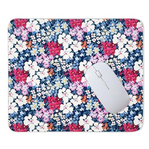 Mouse Pad for Desk with Stitched Edge, Premium Cute Washable Mouse Pads. Computer Mousepad with Non-Slip Rubber Base, Mousepads for Laptop, 9.25x7.75x0.12 inch (Ditsy Blooms) - color: Ditsy Blooms