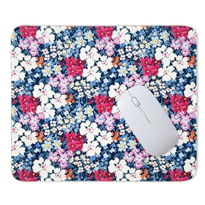 Mouse Pad for Desk with Stitched Edge, Premium Cute Washable Mouse Pads. Computer Mousepad with Non-Slip Rubber Base, Mousepads for Laptop, 9.25x7.75x0.12 inch (Ditsy Blooms) - color: Ditsy Blooms