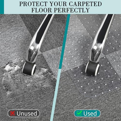 Office Chair Mat for Carpets, Clear Computer Desk Chair Mat for Low Carpeted Floors, Thick and Sturdy Carpet Protector, Easy Glide and Flat Without Curling (30" x 48" Rectangle) - size: 48" X 30" Rectangle