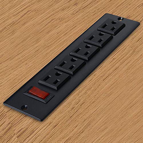 Desk Outlets Recessed Power Strip Without USB Ports Mountable Power Strip Under Desk Power Charging Station with 5AC Outlets Black - size: 5 AC Outlet