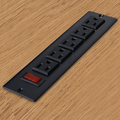 Desk Outlets Recessed Power Strip Without USB Ports Mountable Power Strip Under Desk Power Charging Station with 5AC Outlets Black - size: 5 AC Outlet