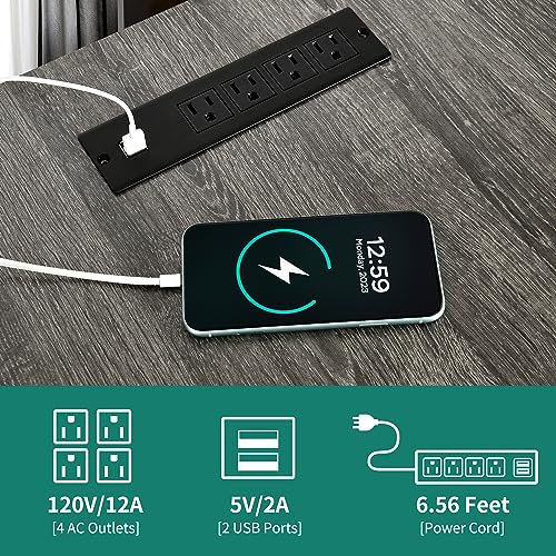 YITAHOME U Shaped Desk with Power Outlets & LED Lights, 79" Reversible L Shaped Desk with Drawers, Corner Computer Desk Office Desks with Monitor Stand & Storage Shelves, Grey