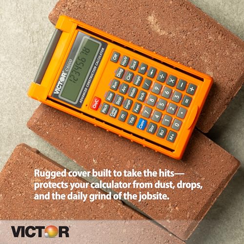 Victor C6000 Advanced Construction Calculator with Protective Case Displays in Fractional or Dimensional Forms Perfect for Carpenters, Renovators,Builders, Contractors, Estimators