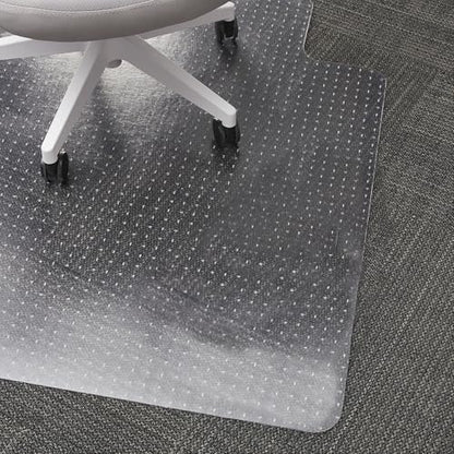 Staples Office Chair Mat, Clear, 35.5x47.5 Inch, Flat-Pile Carpet, with Lip | Extended under-desk coverage for smooth chair glide on carpeted office floors. - size: 35.5" x 47.5", style: Flat-Pile